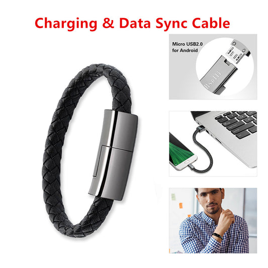 Bracelet Charger USB Charging Cable Data Charging Cord For Any Smartphone - USB-C , MICRO USB , LIGHTNING CABLE