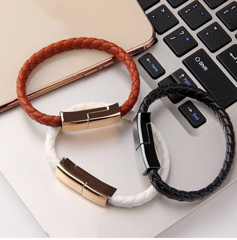 Bracelet Charger USB Charging Cable Data Charging Cord For Any Smartphone - USB-C , MICRO USB , LIGHTNING CABLE